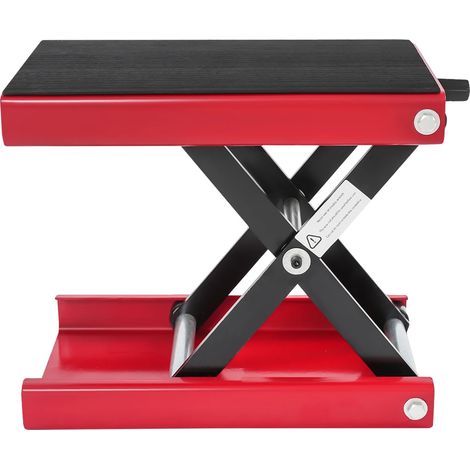 Sollevatore per moto, altezza regolabile, supporto stabile, rosso (1/2)