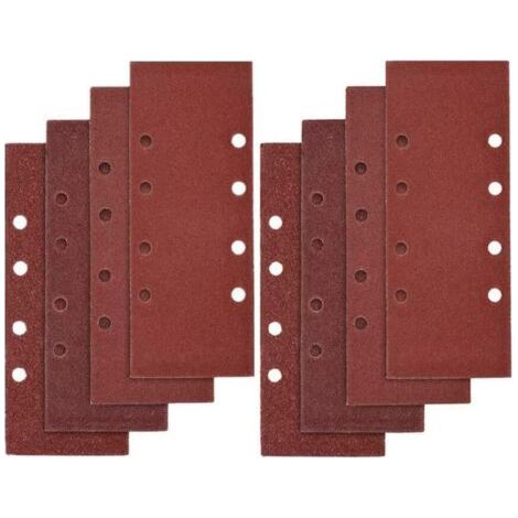 PA 40 Stück Schleifpapier, 93 x 185 mm Schleifblätter für 8-Loch-Exzenterschleifer, sortierte Körnung P40, P60, P80, P100 (1/5)
