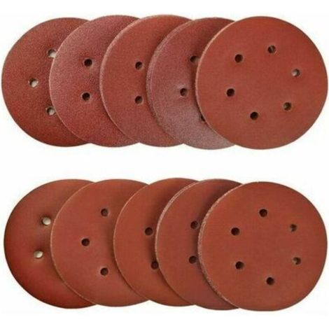 100 Pieces 150mm Abrasive Discs Sanding Disc Abrasive Discs 40/80/120/180/320/600/800/1000/1500/2000 Grit Ideal for Sanding/Polishing/Removing Rust for 6-Hole Eccentric Sander B--TRIMEC (1/5)