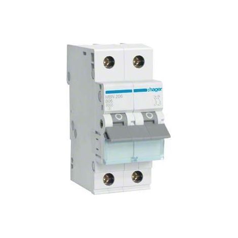 Interruttore Hager MBN206 2 poli 6 A corrente nominale