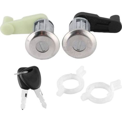 Autres cylindres de serrure de porte, serrure gauche droite, paire de cylindres de serrure de porte avec clé 7701468981 Convient pour Megane I Scenic I Clio II Thalia (1/4)