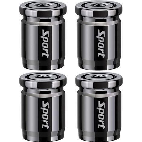 Sollbry 4 Pièces Capuchon de Valve Auto,Antivol Bouchons de Valve Bouchon Pneu Voiture avec Joint Capuchon de Valve Universel de Rechange pour Voitures, VUS, Camions, Motos (1/5)