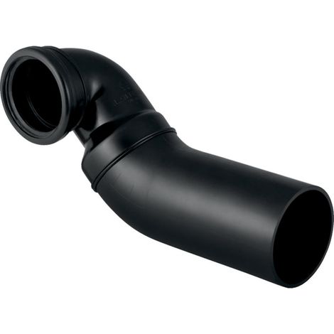 Geberit PE Coude de raccordement 90° pour WC suspendu, coudé à gauche, avec rallonge, DN 100 / 100, 367.901.16.1