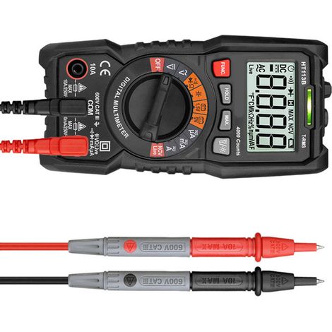 Multimeter-Tester mit Digitalanzeige, intelligentes Multifunktionsmessgerät, hohe Genauigkeit, automatische Bereichswahl, Handgerät HT113B (Englisch) (1/5)