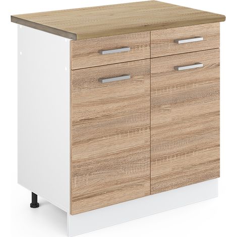Mobiletto base per cucina R-Line, Sonoma, 80 cm , PL Rovere, Vicco