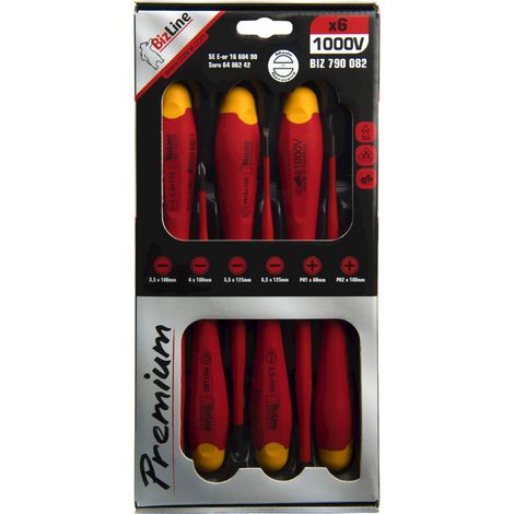 kit de 6 tournevis - isolées 1000v - i-slim - plat et ph - bizline 790082