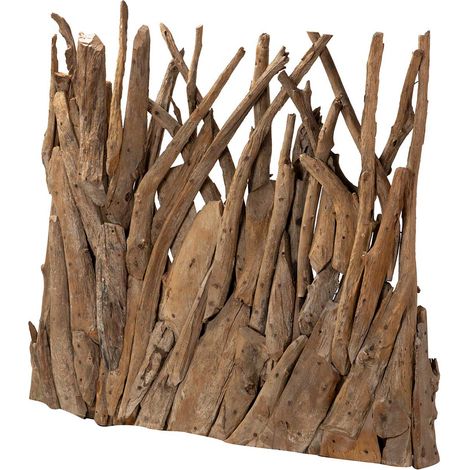Fijalo – Paravent en bois de teck naturel 120 x 72 x 140 cm – Panneaux modulables pour séparation d'espaces – Design élégant et contemporain