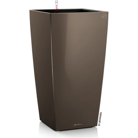 LECHUZA CUBICO Premium 40 Komplettset taupe hochglanz