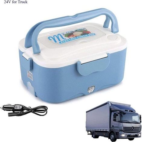 Boîte Chauffante Electrique 24 V pour Camion - Allume Cigare - Bleu - 1.5L - Acier Inoxydable + PP (1/4)