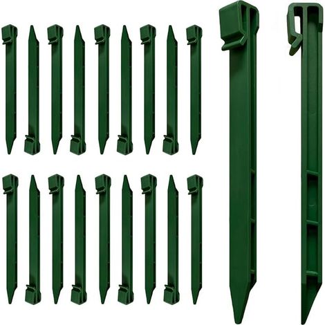 Plastic Anchor Pegs 25cm Lawn Edging Green Suitable for Soft Soils in Lawns and Gardens (1/5)