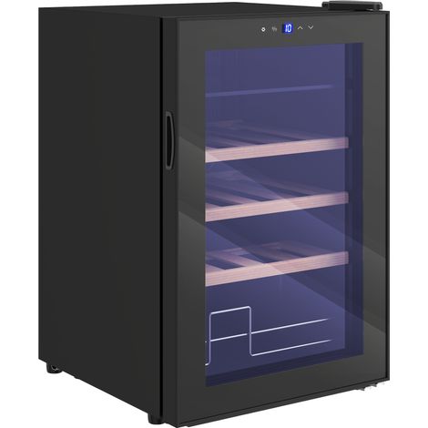 HOMCOM Cantinetta Frigo Vino da 53L con Ripiani Regolabili Nero (1/5)