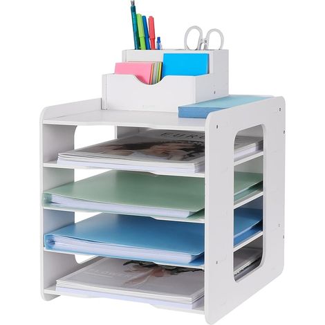 Bac à courrier - Organisateur de Bureau - Porte-Documents A4 - pour la Maison, Le Bureau, l'école (5 Niveaux) (1/5)