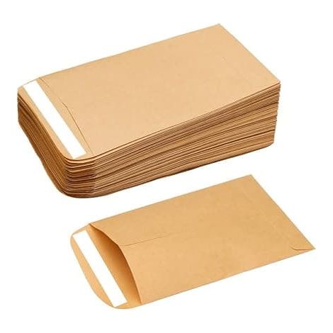 120 petites enveloppes brunes - Autocollantes, multifonctionnelles pour argent, graines, notes, perles (2,4 3,9 pouces) (1/5)