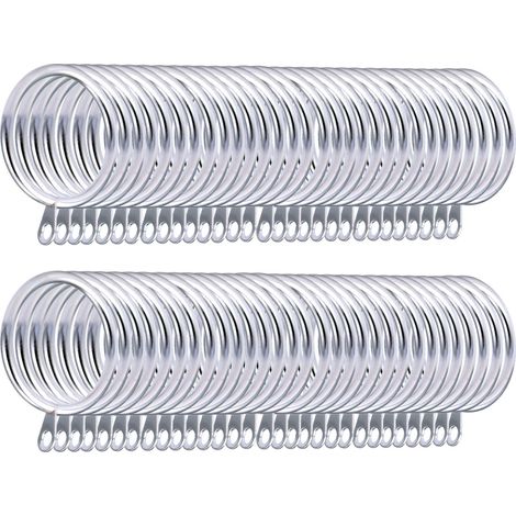 60pcs Anneaux de Rideau Anneaux Suspendus avec Oeil Fixe Crochets pour Rideaux pour Rideaux et Tringles, 38mm Diamètre Intérieur (Argent) (1/5)