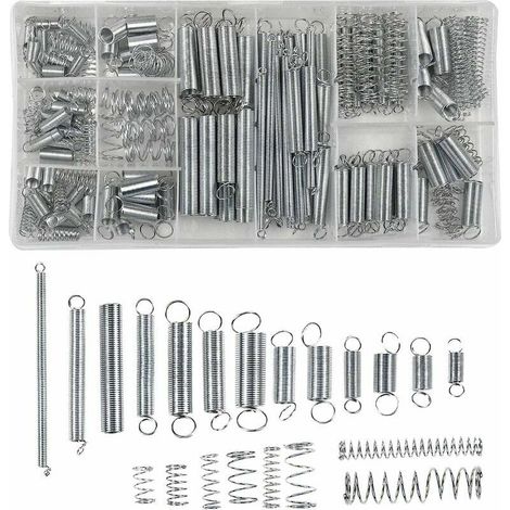 200 Pièces Ressorts de Compression Ressorts de Traction Assortiment de Ressorts dExtension 20 Tailles Ressorts en Acier Galvanisé avec Bote de Rangement (1/5)