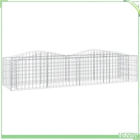 Lit surélevé à gabions arqué - FAFEICY - 153542 - Fer galvanisé - 200x50x50 cm - Fil 3,5 mm (1/4)