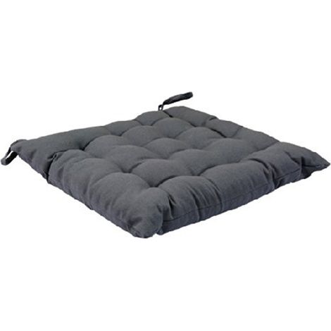 Lot de 6 Coussins de chaise en coton Gris foncé, 38 x 38 cm -PEGANE-