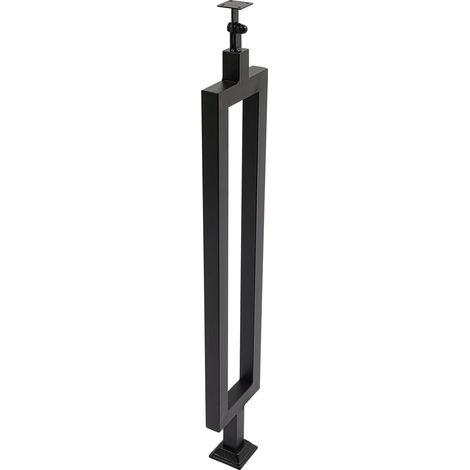 Rampe d'escalier intérieure rectangulaire creuse en métal - Rampe en fer - Pour villas, balcons, couloirs, appartements, intérieur et extérieur - 85 cm - Noir (1/5)