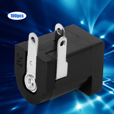 100 connecteurs femelles jack d'alimentation DC 5,5 x 2,1 mm, pièces électriques légères (1/5)