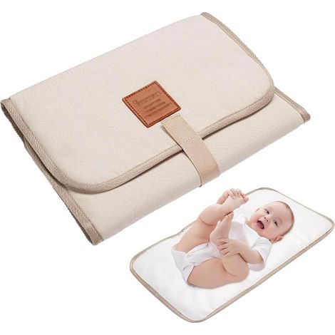 Matelas à langer de voyage pliable pour bébé - Beige (1/5)
