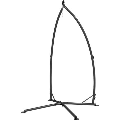 Support Fauteuil Suspendu Pied Métal Noir 215cm Charge 150kg