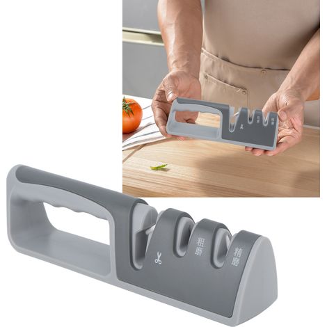 Affûteur rapide multifonctionnel 3 en 1 à traction pour couteaux, ciseaux et couverts. (1/5)