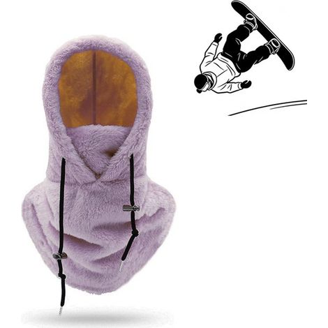 Mascarilla facial cortavientos de invierno - para senderismo, acampada, trekking, esquí y ciclismo al aire libre - Morada (1/5)
