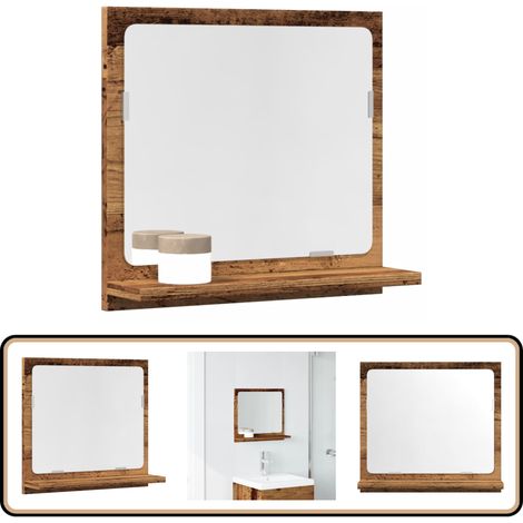vidaXL Armoire à miroir de salle de bain vieux bois bois d'ingénierie