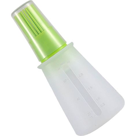 Pinceau à huile en silicone vert pour barbecue et pâtisserie, idéal pour badigeonner les bouteilles de sauce barbecue. (1/5)
