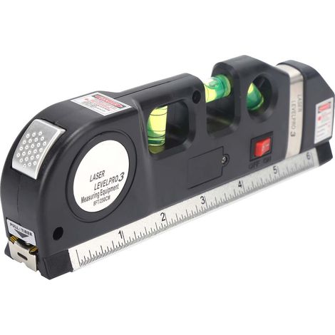 Niveau à bulle laser, règle horizontale multifonctionnelle, ruban à mesurer, règle (1/5)