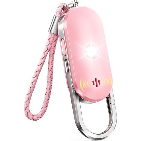 ISEYOU Allarme personale anti-aggressione da 130 dB con portachiavi, doppio altoparlante, potente flash LED e allarme batteria scarica, kit di autodifesa per donne/bambini/anziani (1/5)