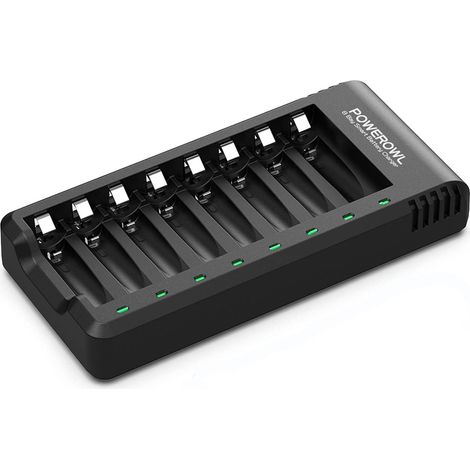 8 Slots Rechargeable Chargeur Piles pour Ni-MH AA AAA Charge Rapide avec Port USB (1/5)