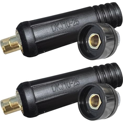 Prise de connecteur de panneau de câble de soudage TIG DKJ10-25 & DKZ10-25 180Amp Raccord rapide Couleur noire 4 pièces (1/5)