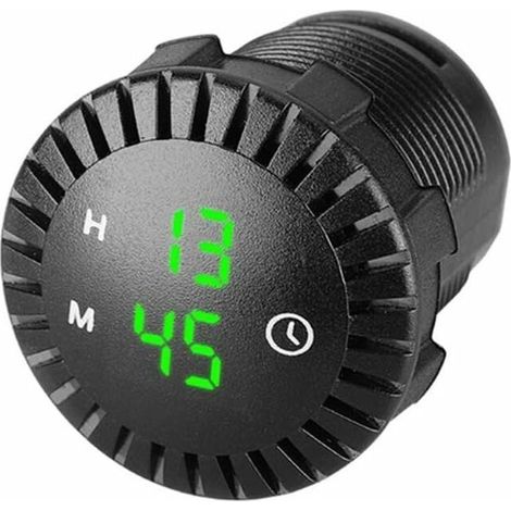 Horloge LED de voiture Horloge tactile Horloge numérique de voiture étanche 12V / 24V Mini horloge digitale led Mini Horloge De Moto Diamètre de 2,01 pouces pour Voitures, navires, SUV (1/5)