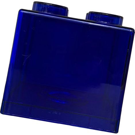 Tirelire Educative Modulaire Rectangulaire Transparente - Blue - 8.9x8.9x9.2cm - Construction Brique - Banque d'Argent pour Enfants (1/3)