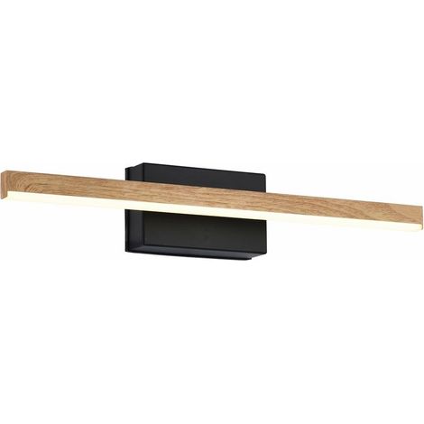 Applique murale moderne noir/bois 40cm LED 5W IP44