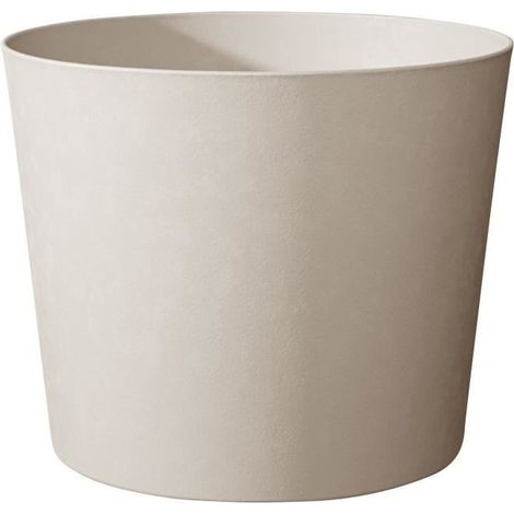 Pot de fleurs Conique Ø 50 cm - EDA - Element - 62,2 L - Intérieur / Extérieur - Ø 49,5 x H. 42 cm - Calcaire (1/2)