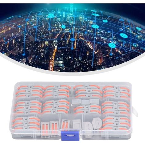 Bornier à connexion rapide pour fils et câbles d'éclairage, remplaçant les répartiteurs de fils électriques et les connecteurs parallèles (type à pression). (1/5)