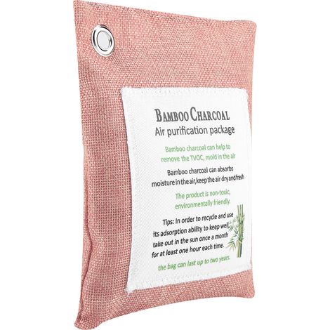 Sac purificateur d'air 8 couleurs au charbon actif et bambou, désodorisant pour voiture, couleur ivoire (1/5)