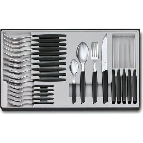 Victorinox Swiss Modern Set di Posate Nero 24 pezzi (1/2)