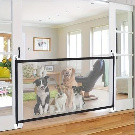 Barrière de sécurité pour animaux - Magic Gate - 110x70 cm - Tissu - Portable - Facile à installer (1/4)
