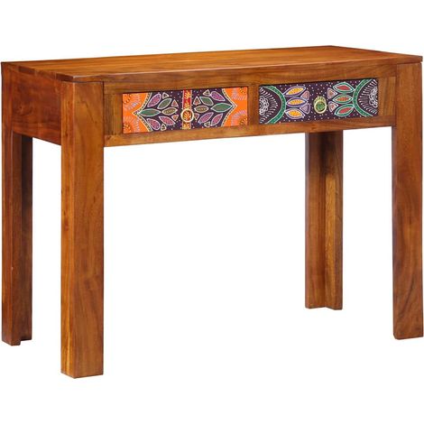 Bureau,Table de travail,Table d'étude avec tiroir Marron 100 x 50 x 75 cm Bois d'acacia massif CFW29968 (1/5)