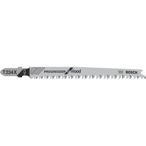 Bosch Stichsägeblatt T 234 X Progressor for Wood, 100er-Pack