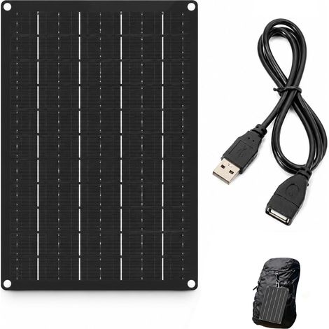 Mini Panneau Solaire USB Étanche 10W 5V, Chargeur Solaire Monocristallin Portable Ultra-Léger, Convient pour Téléphones, Lampes Camping, Accessoires Vélo, Appareils Extérieurs à Basse Consommation (1/5)