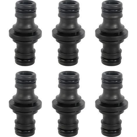 6 Pièces Double Connecteur de Tuyaux Mâles Raccord Tuyau d'Arrosage 1/2" Embout Tuyau Arrosage Raccord ou Extension de Tuyau Raccords de Tuyau pour Rejoignez Le Tube de Tuyaux de Jardin (1/5)