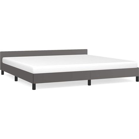 Maison Exclusive - Giroletto con Testiera senza Materasso Grigio 200x200 cm (1/5)