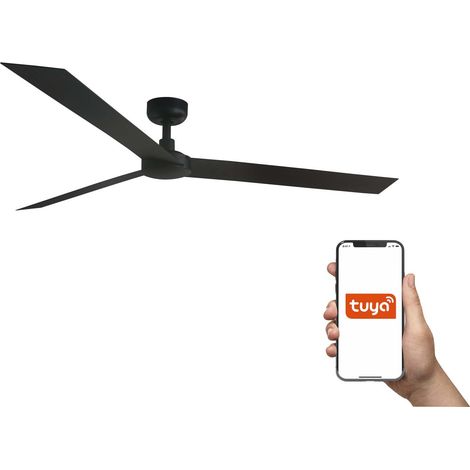 Faro Cruiser Ventilateur de plafond XL à 3 pales, noir mat, système intelligent Tuya (1/3)