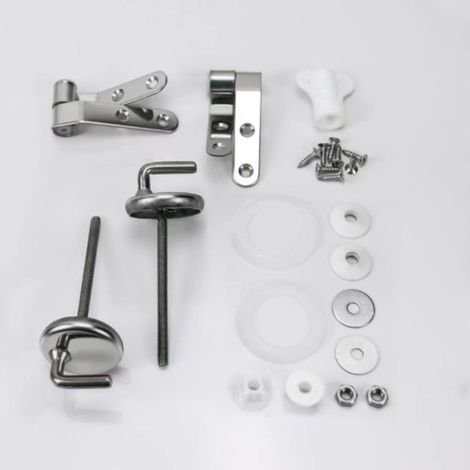 Set pour abattant WC - Support pour abattant WC - Acier inoxydable - Charnières pour abattant WC - Support pour abattant WC - Pièces de rechange pour abattant WC fixe - 11,54 cm - Argent (1/5)