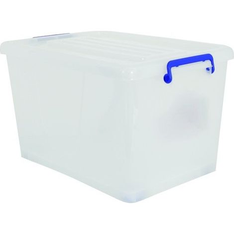Caja de almacenamiento con ruedas PP Blanco Transparente 50L MSV