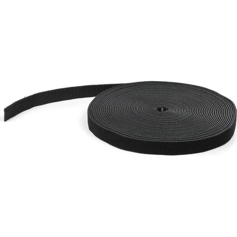 startechcom Rollo de cinta de velcro negro 15,2 m (1/4)